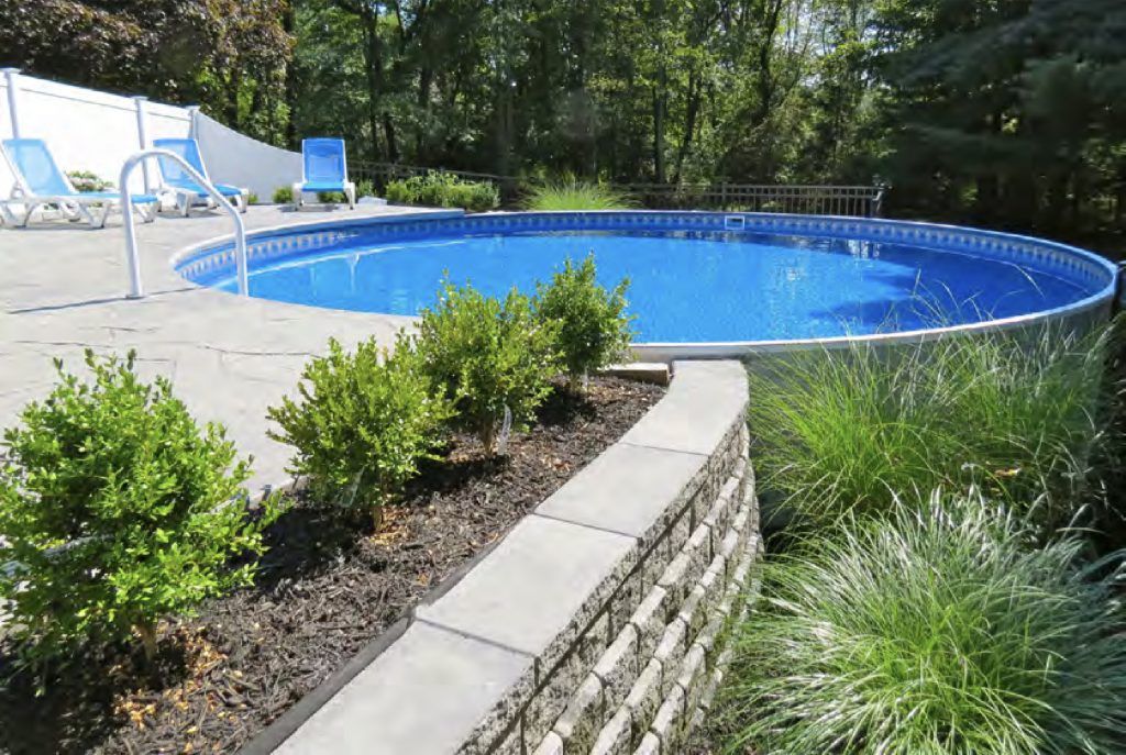 Onground Pools Sterling, Above Ground Pool Built Into Hill
